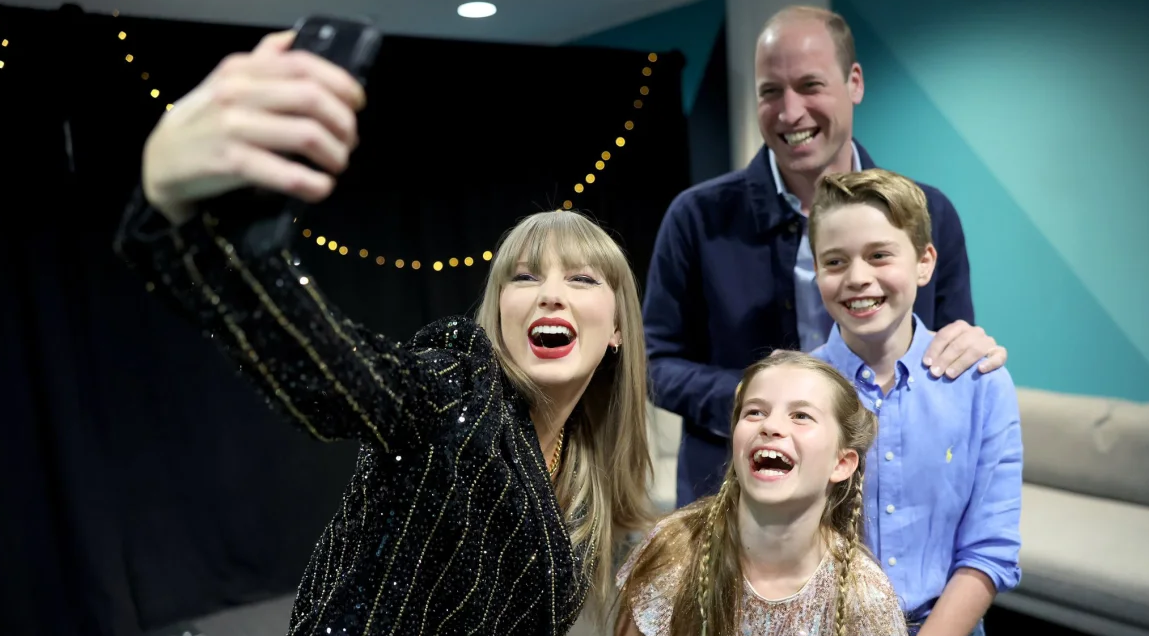 ‘Happy Bday M8!’: William meets Taylor Swift backstage at London show