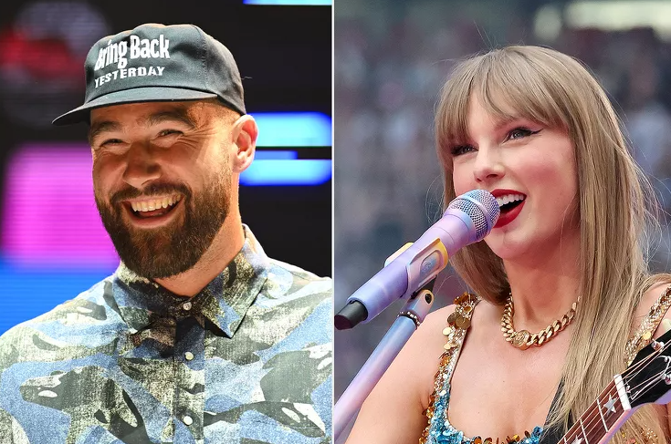 Travis Kelce Sweetly Points to Taylor Swift and Himself in Cute Moment During ‘Lover’ at London Show