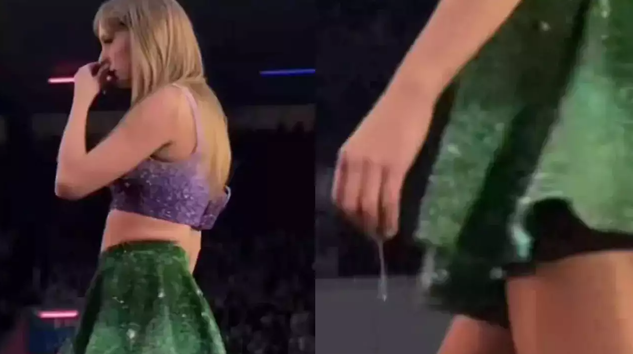 Taylor Swift Struggles to Shake Off Snot Wiping Boogers On Tour Outfit?!?