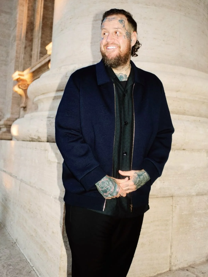 Jelly Roll sports new Louis Vuitton clothes while visiting Rome, Italy, in September 2025.