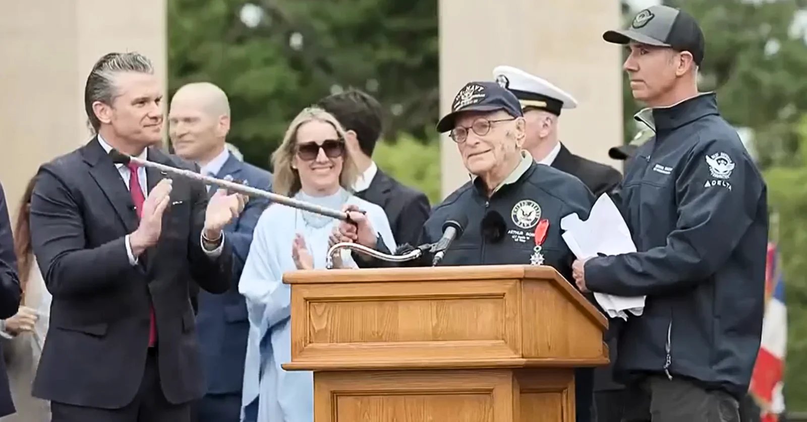 On June 6, members of the Department of War and veterans of World War II gathered in Normandy, France, to commemorate the 82nd anniversary of D-Day. Among them was 107-year-old veteran Art Rose.