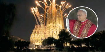 Fireworks Light Sky As Pope Leo Blesses World's Tallest Church
