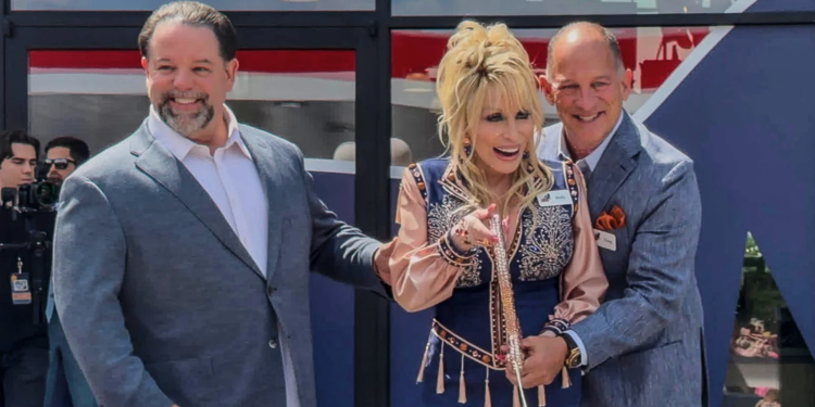 Dolly Parton celebrates the grand opening of her Tennessee travel stop