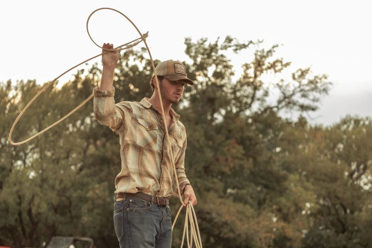 Finn Little as Carter in Dutton Ranch, streaming on Paramount+, 2026. Photo Credit: Lauren “Lo” Smith/Paramount+.