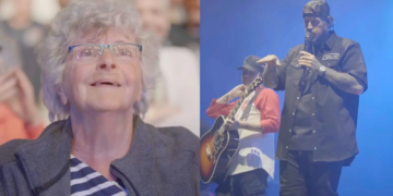 Jelly Roll pauses performance to honor fan attending her first show at 80